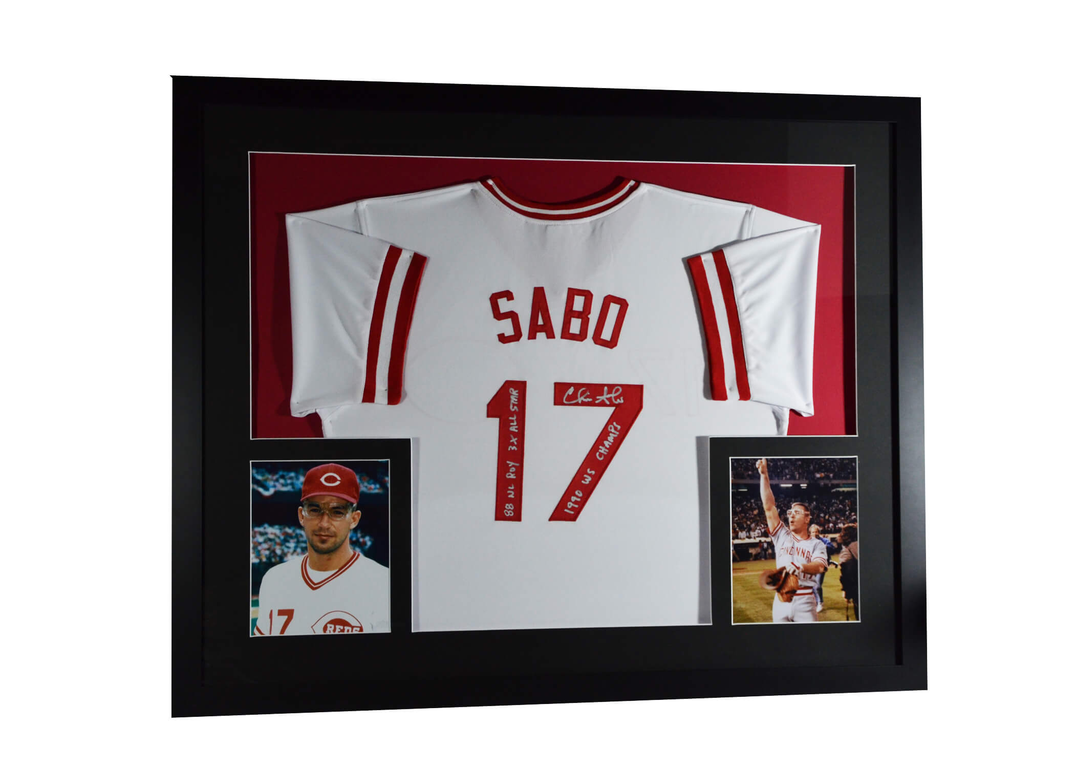 Chris Sabo Autographed Cincinnati Gray Baseball Jersey JSA 